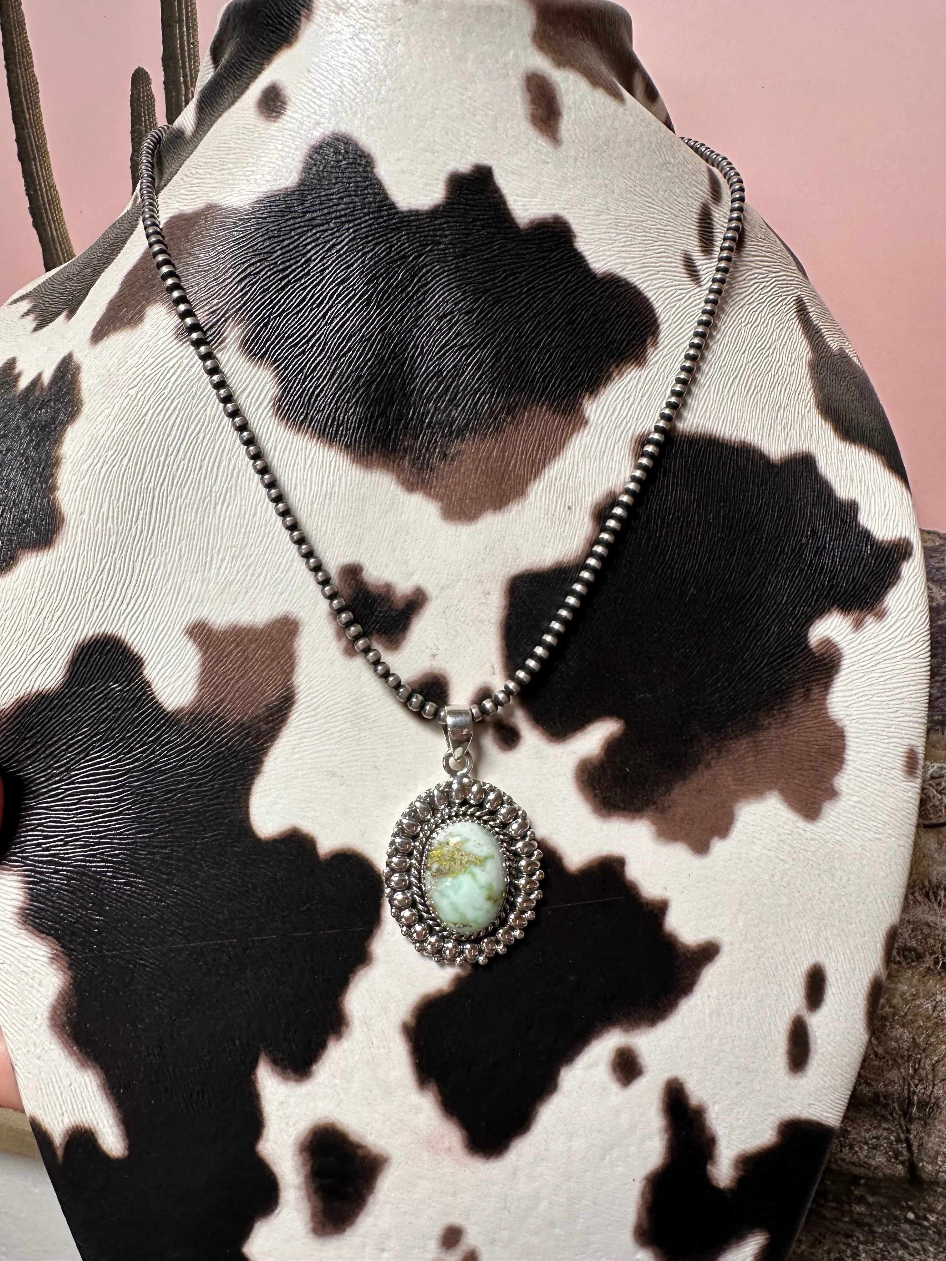 Beautiful Handmade Sterling Silver & Palomino Turquoise Pendant