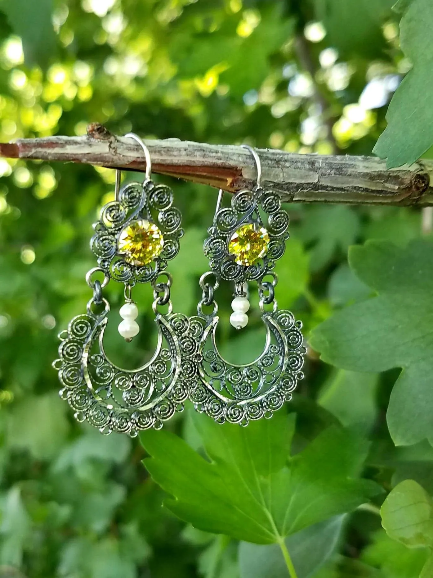 Beautiful Oaxaca's Sterling Silver Filigree Earrings-Handmade Item