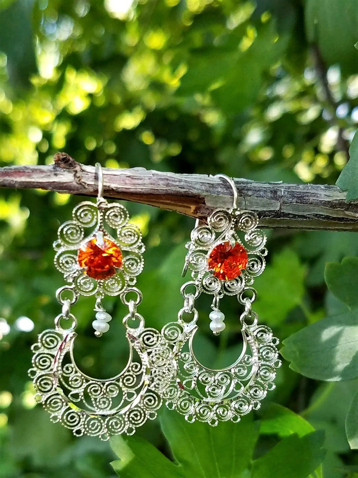 Beautiful Oaxaca's Sterling Silver Filigree Earrings-Handmade Item