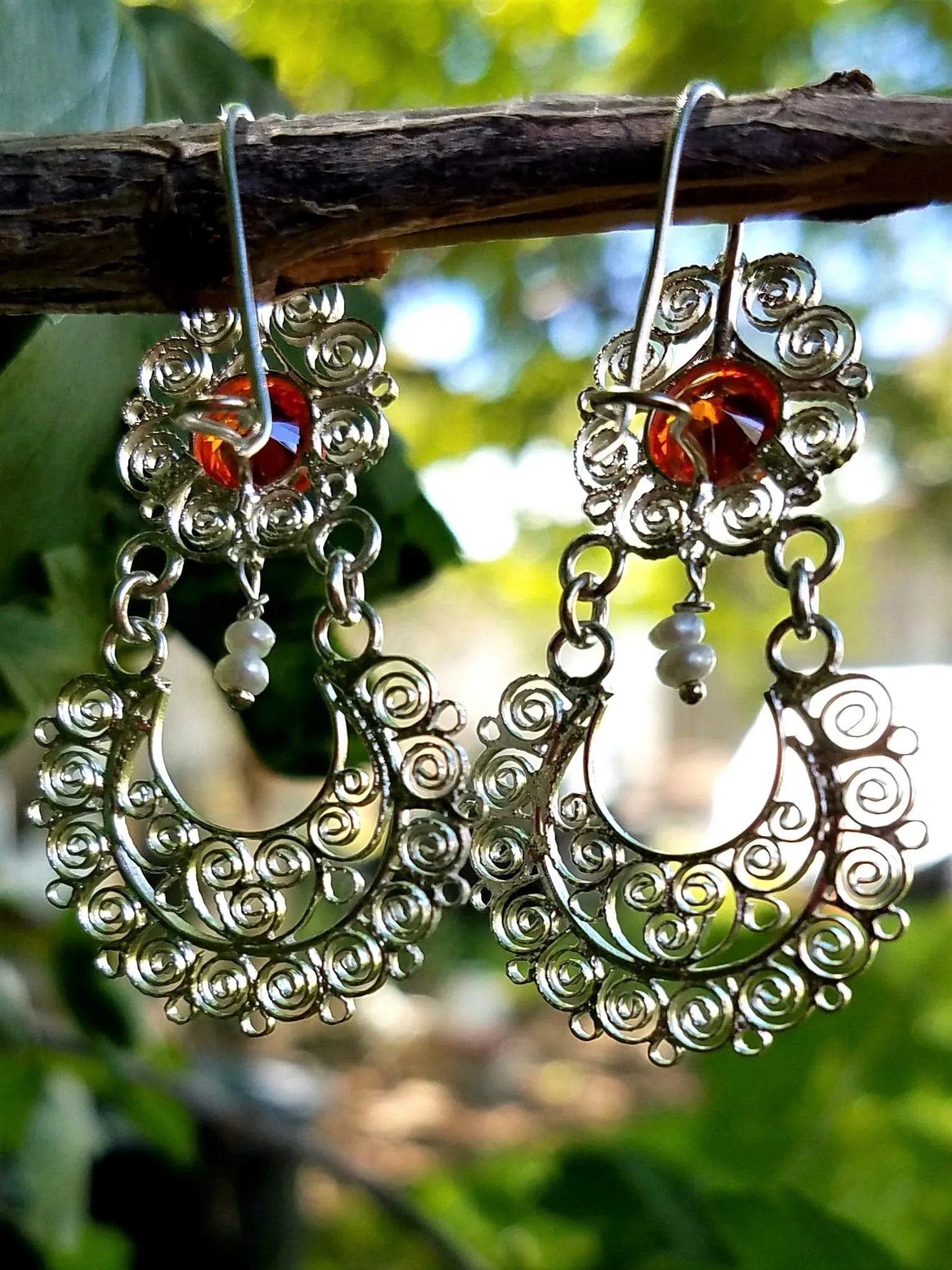 Beautiful Oaxaca's Sterling Silver Filigree Earrings-Handmade Item