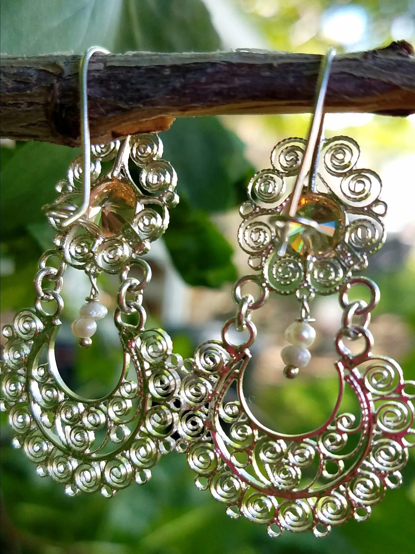 Beautiful Oaxaca's Sterling Silver Filigree Earrings-Handmade Item