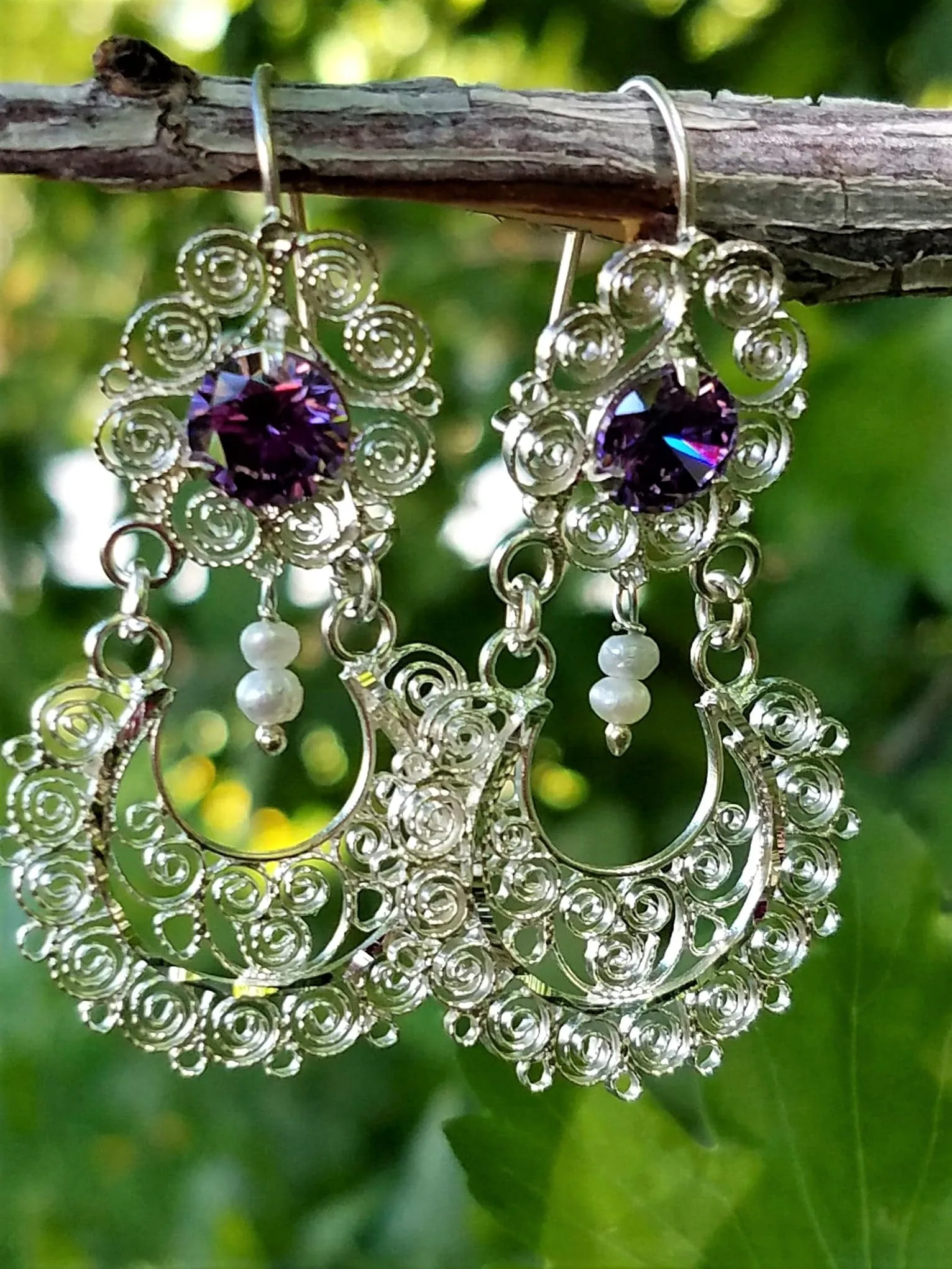 Beautiful Oaxaca's Sterling Silver Filigree Earrings-Handmade Item