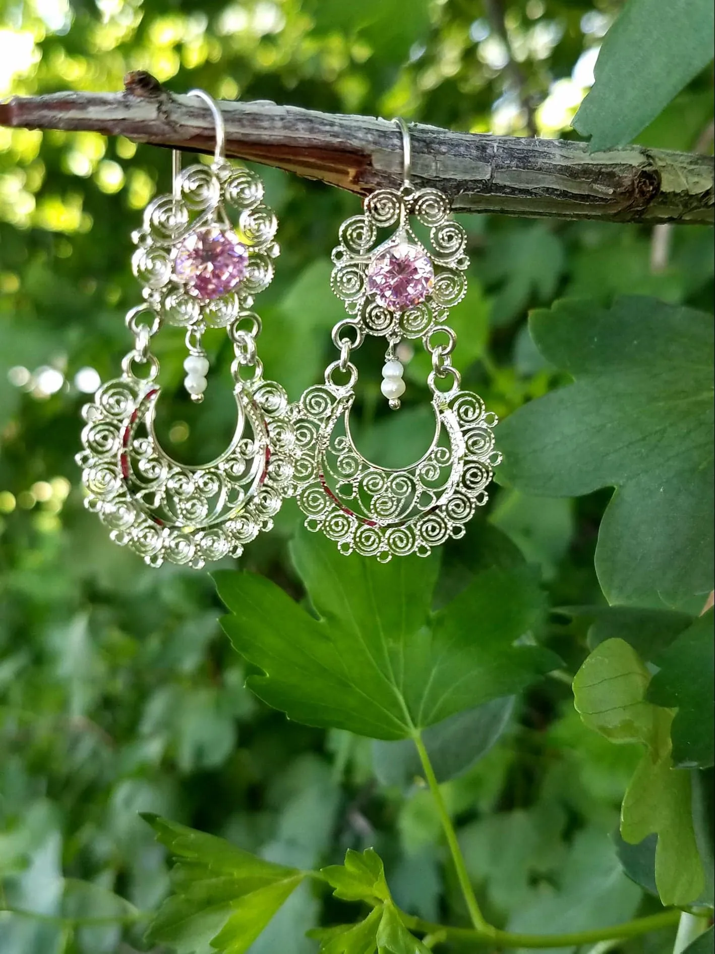 Beautiful Oaxaca's Sterling Silver Filigree Earrings-Handmade Item