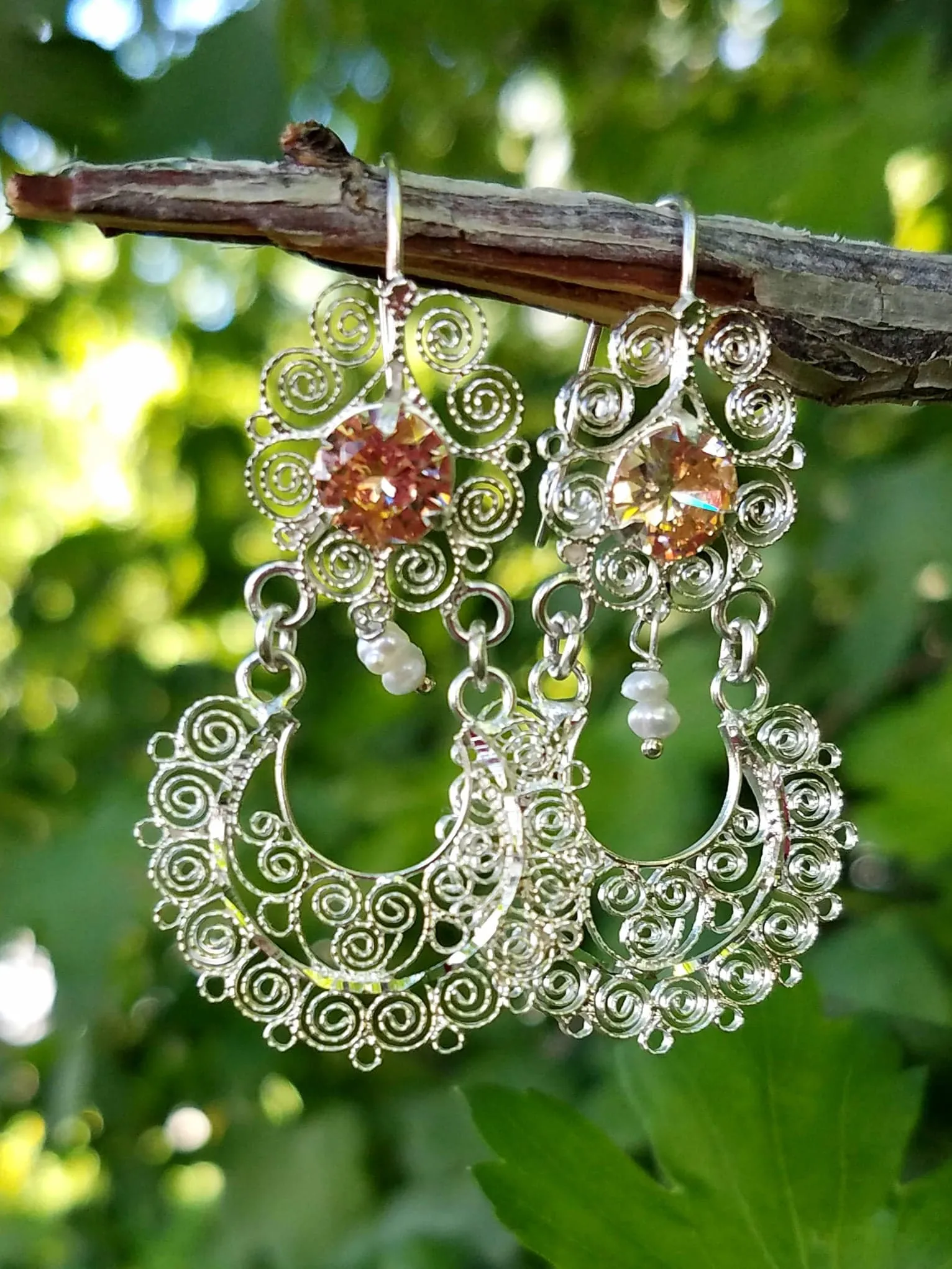 Beautiful Oaxaca's Sterling Silver Filigree Earrings-Handmade Item