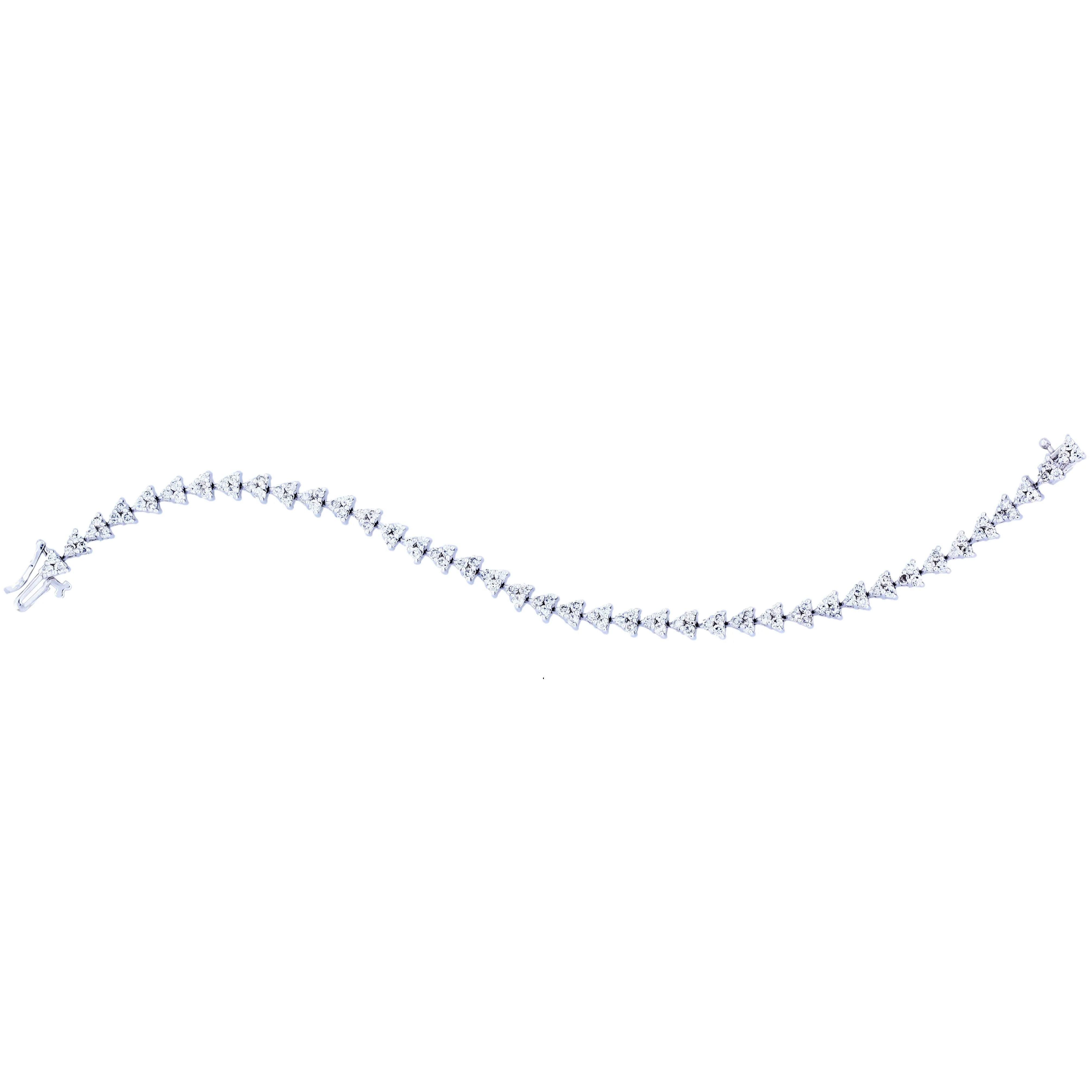 Beauvince Tian Diamond Tennis Bracelet (4.98 ct Diamonds) in White Gold