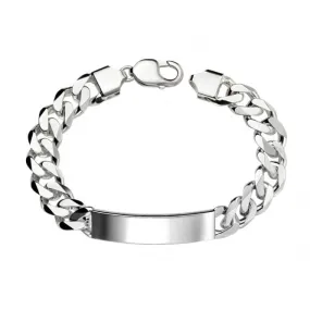 Beginnings Sterling Silver B4933 Heavyweight Id Curb 22cm Bracelet