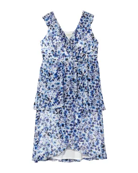 Belinda Floral Dress | Light Blue / Ivory