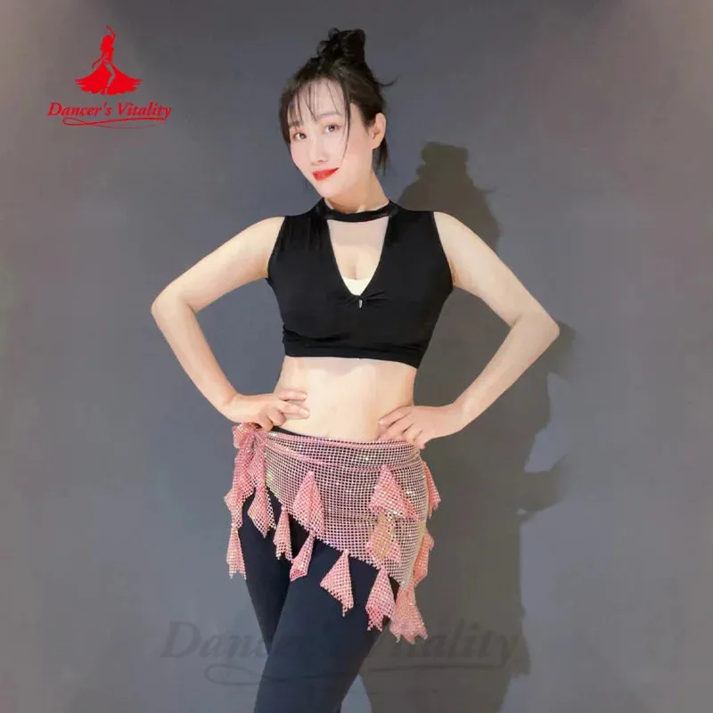 Belly Dancing Belt Customized Mesh Triangle Hip Scarf Women's BellyDance Performance Clothing Oriental Dance Accessories