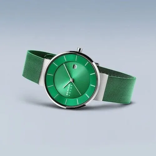 Bering Charity polished/brushed silver Green wash