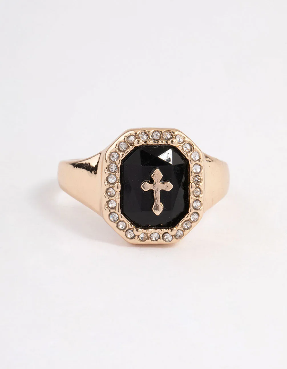 Black Cross Signet Ring