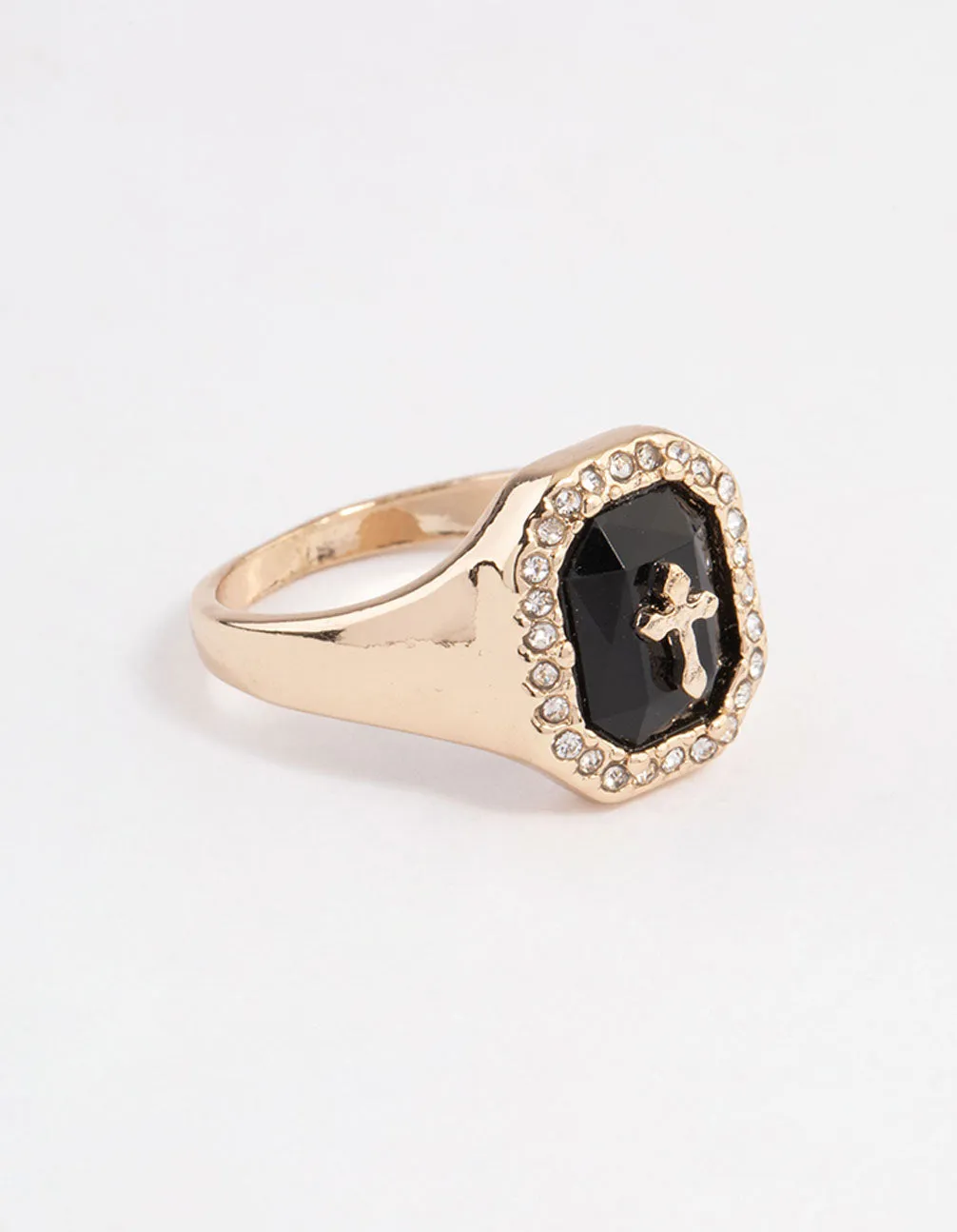 Black Cross Signet Ring