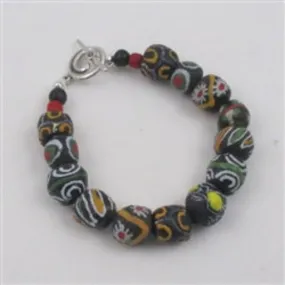 Black Handmade Beaded Bracelet African Trade Beads