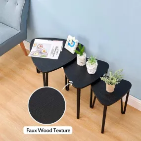 Black Nesting-Tables Living Room Coffee Table Sets of 3