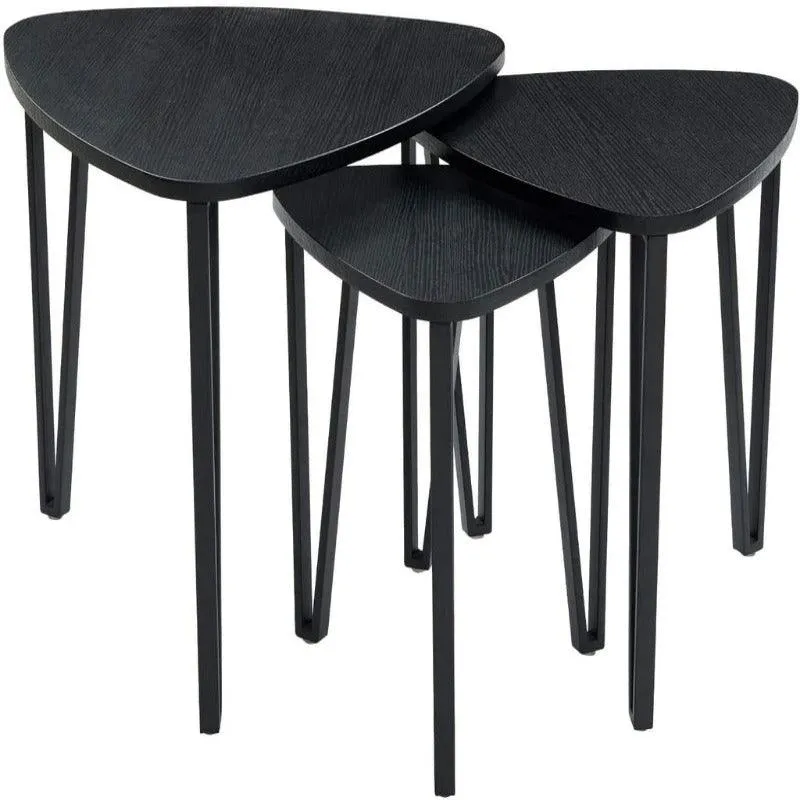 Black Nesting-Tables Living Room Coffee Table Sets of 3