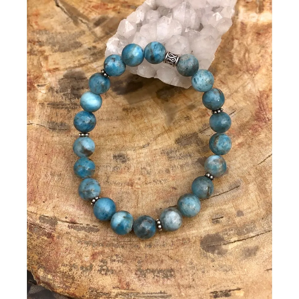 Blue Apatite Stretch Bracelet! Natural Gemstone Bracelet!