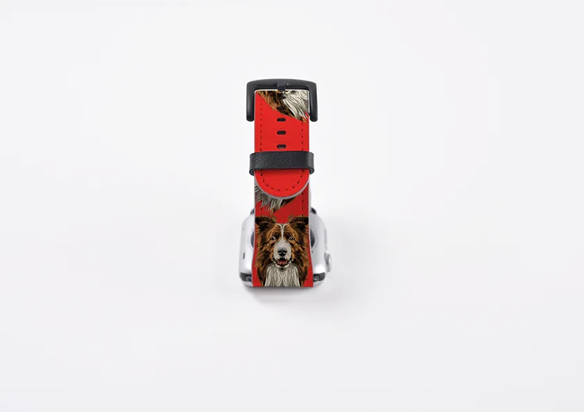 Border Collie Mell Red Apple Watch Strap