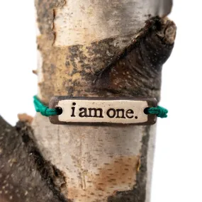 Bracelet - "i am one" MudLove Solid Green