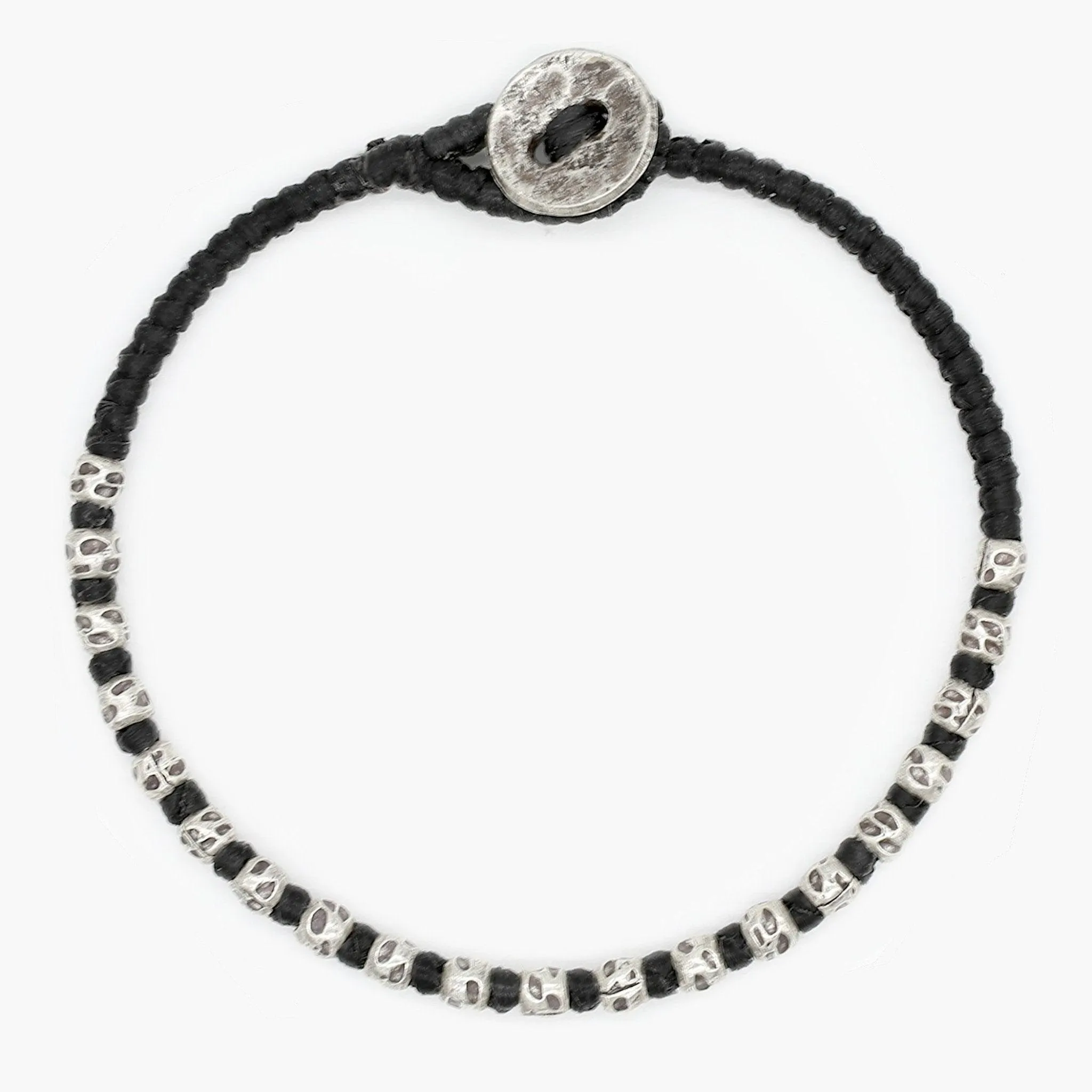 Braided "Kamasan" Silver Bracelet (Black)