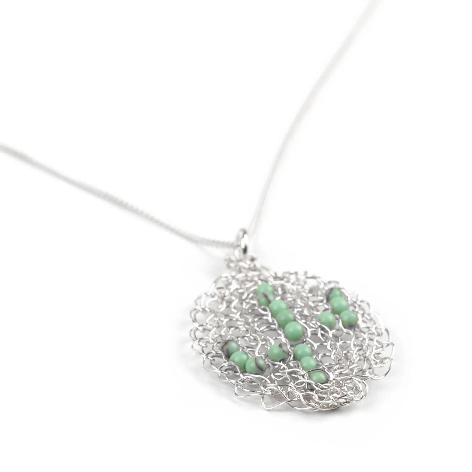 Cactus necklace - Silver and turquoise