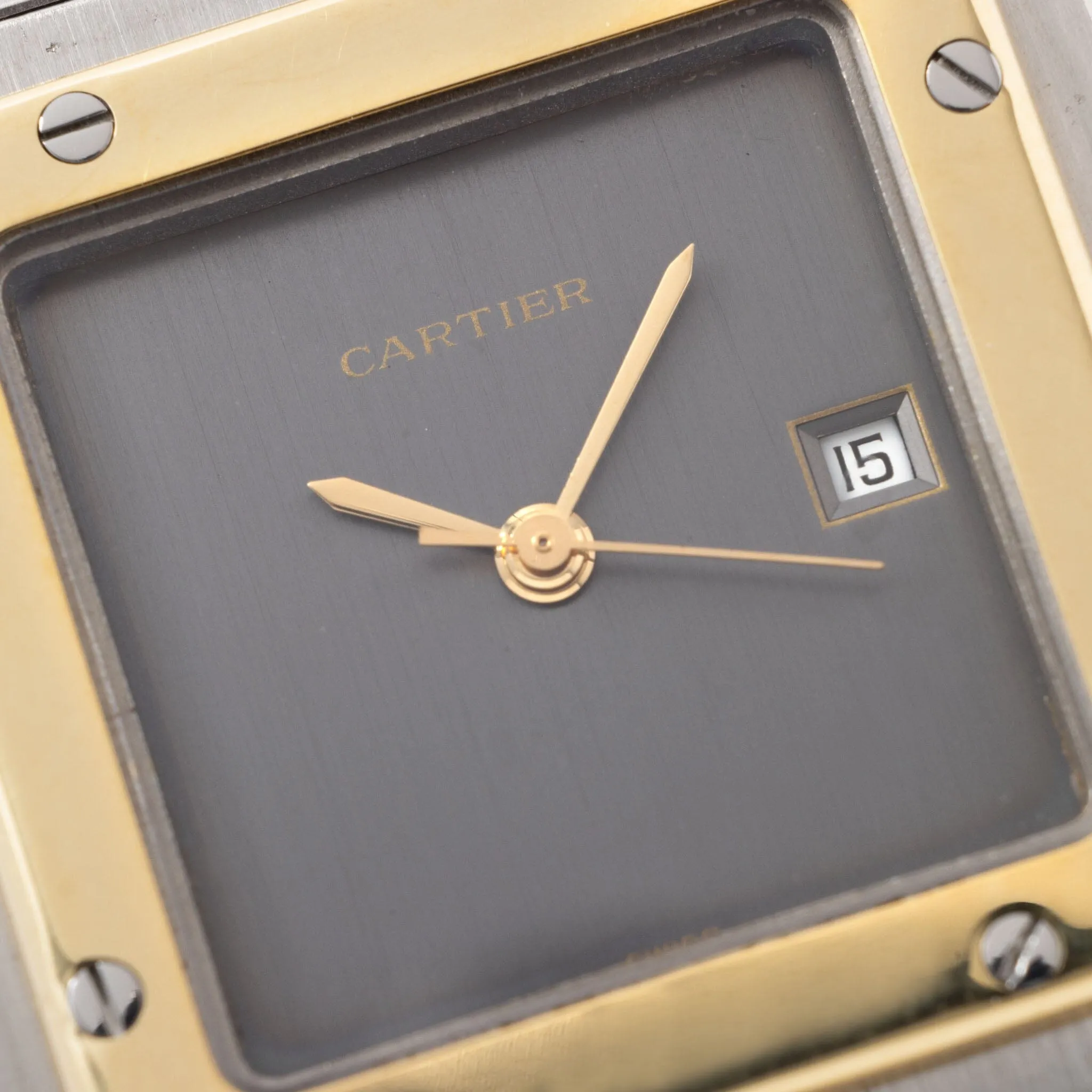 Cartier Santos Steel and Gold with Slate Grey Dial Ref 2961