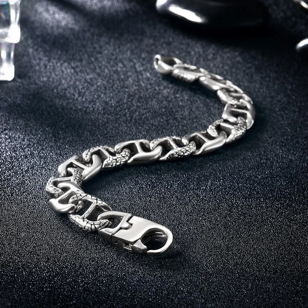 Carved Croc Cuban Link Bracelet