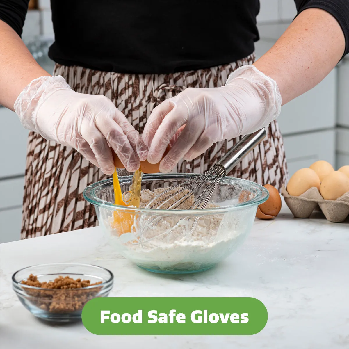 [Case of 1000] Clear Powder Free Vinyl Disposable Plastic Gloves - Medium