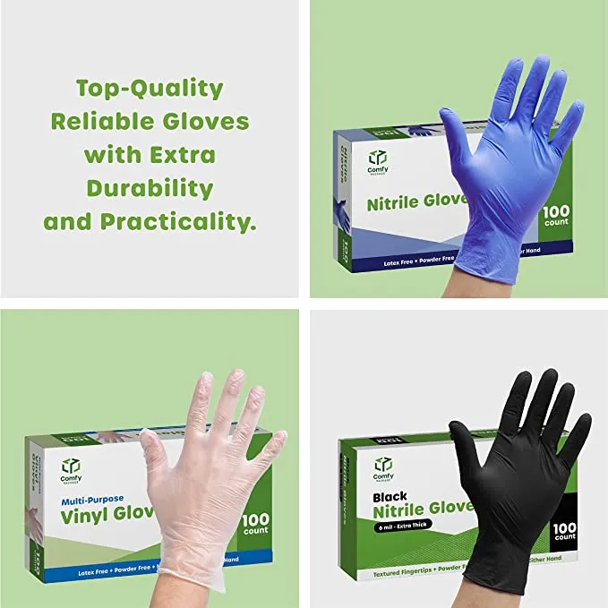 [Case of 1000] Synthetic Vinyl Blend Disposable Plastic Gloves - Powder & Latex Free - X-Large