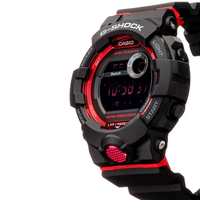 Casio G-Shock Men's GBD800-1 Bluetooth G-Squad Digital Watch, Black/Red