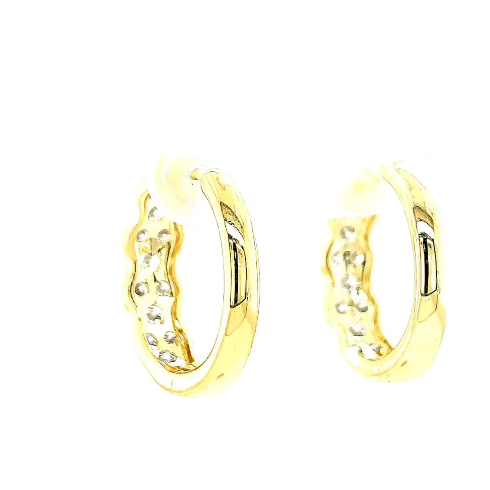 Celebration 9ct Two Tone Gold Round Brilliant Cut 1.25 CARAT tw of Lab Grown Diamonds Huggies Earrings