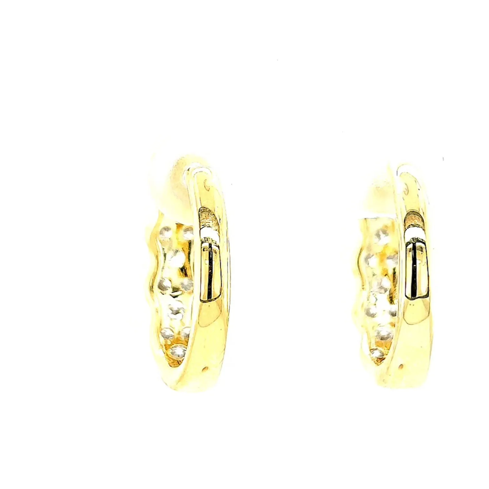 Celebration 9ct Two Tone Gold Round Brilliant Cut 1.25 CARAT tw of Lab Grown Diamonds Huggies Earrings