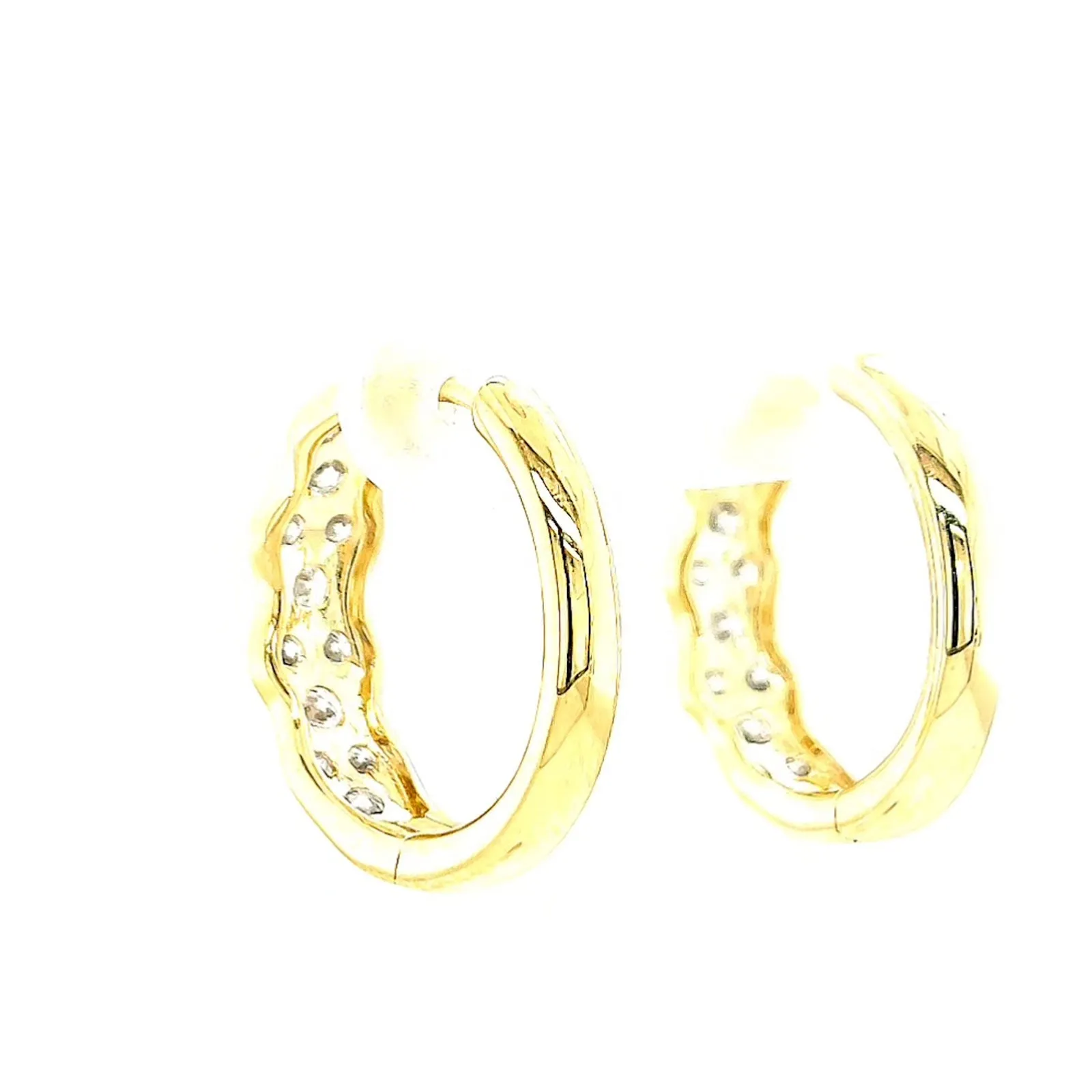 Celebration 9ct Two Tone Gold Round Brilliant Cut 1.25 CARAT tw of Lab Grown Diamonds Huggies Earrings