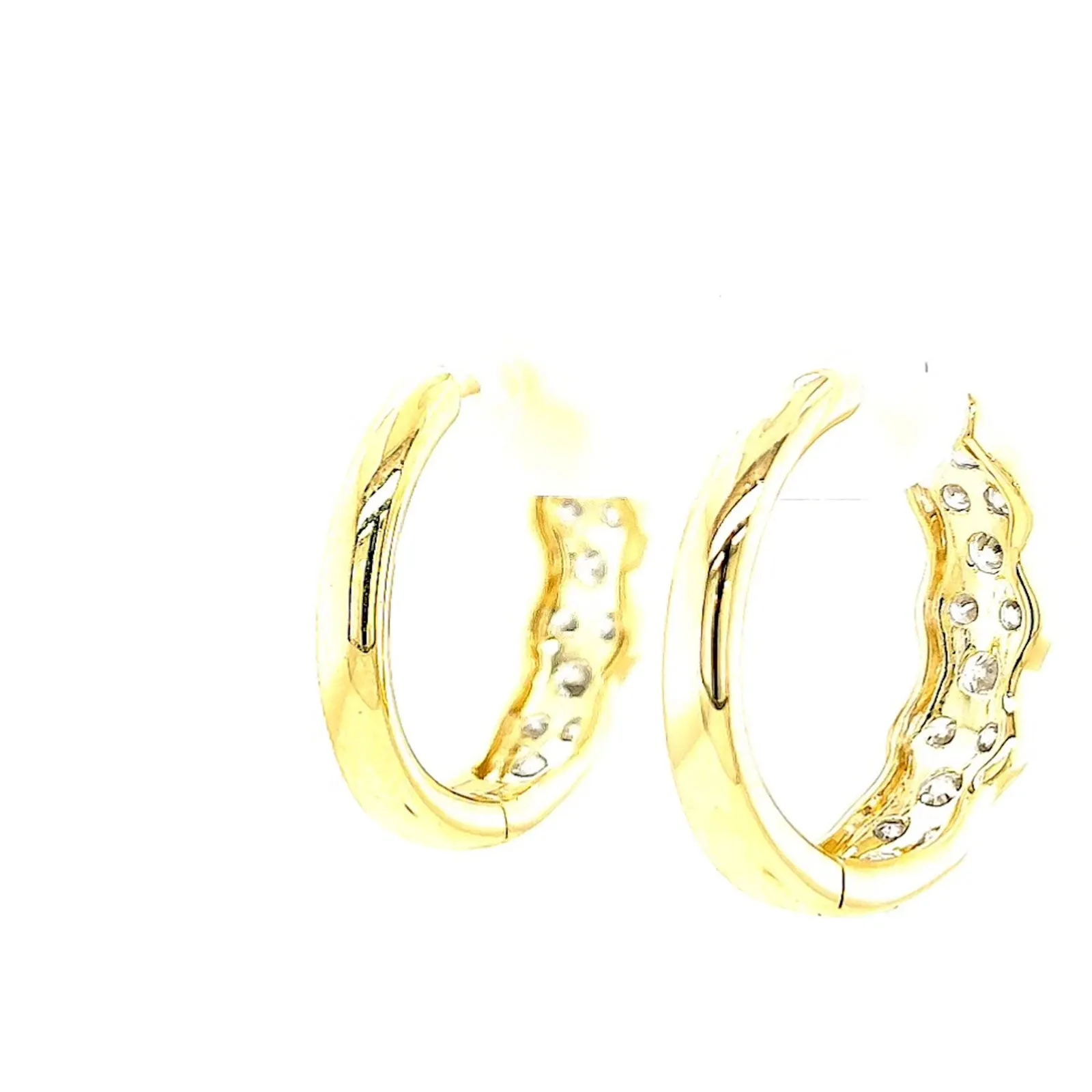 Celebration 9ct Two Tone Gold Round Brilliant Cut 1.25 CARAT tw of Lab Grown Diamonds Huggies Earrings