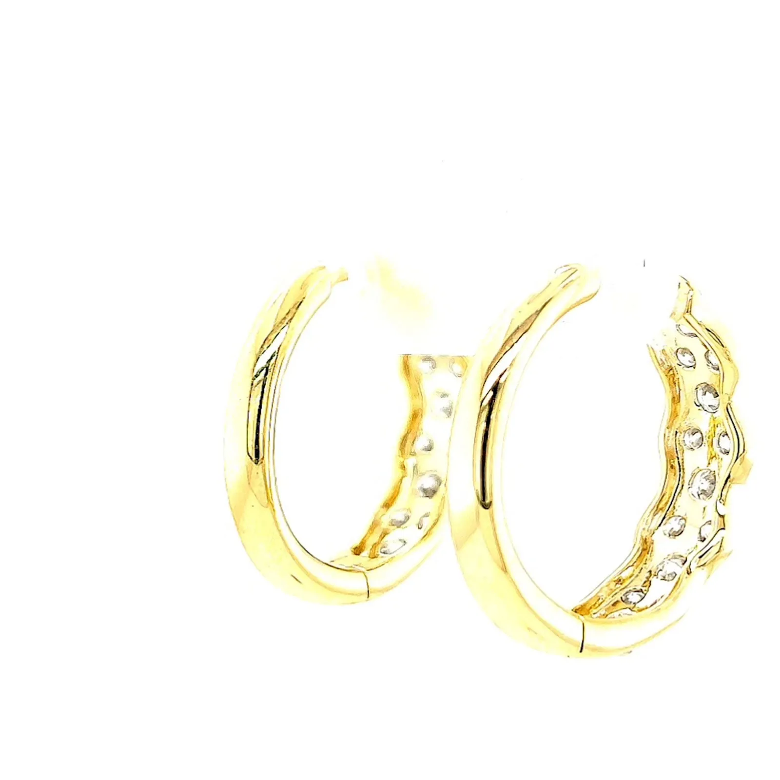 Celebration 9ct Two Tone Gold Round Brilliant Cut 1.25 CARAT tw of Lab Grown Diamonds Huggies Earrings