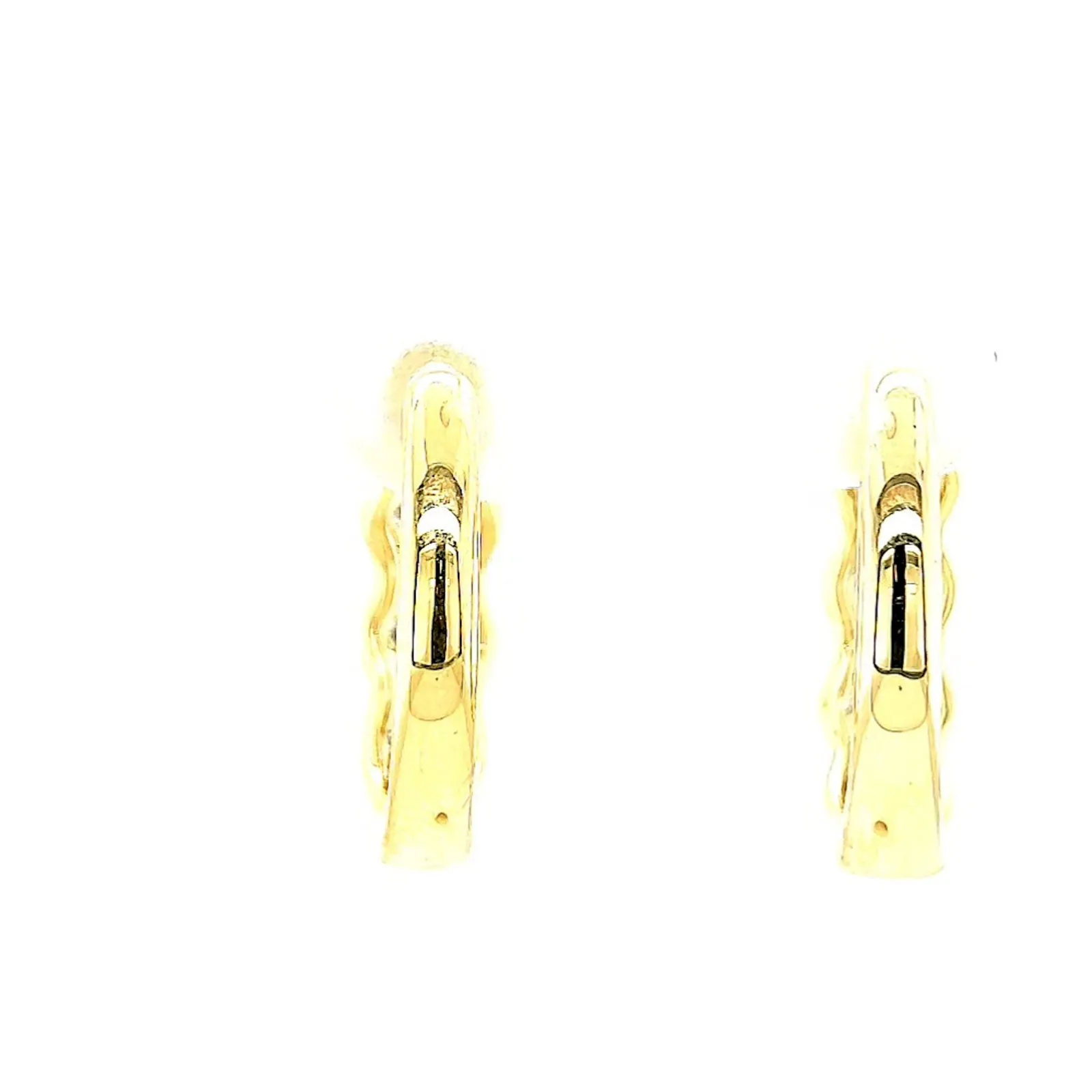 Celebration 9ct Two Tone Gold Round Brilliant Cut 1.25 CARAT tw of Lab Grown Diamonds Huggies Earrings