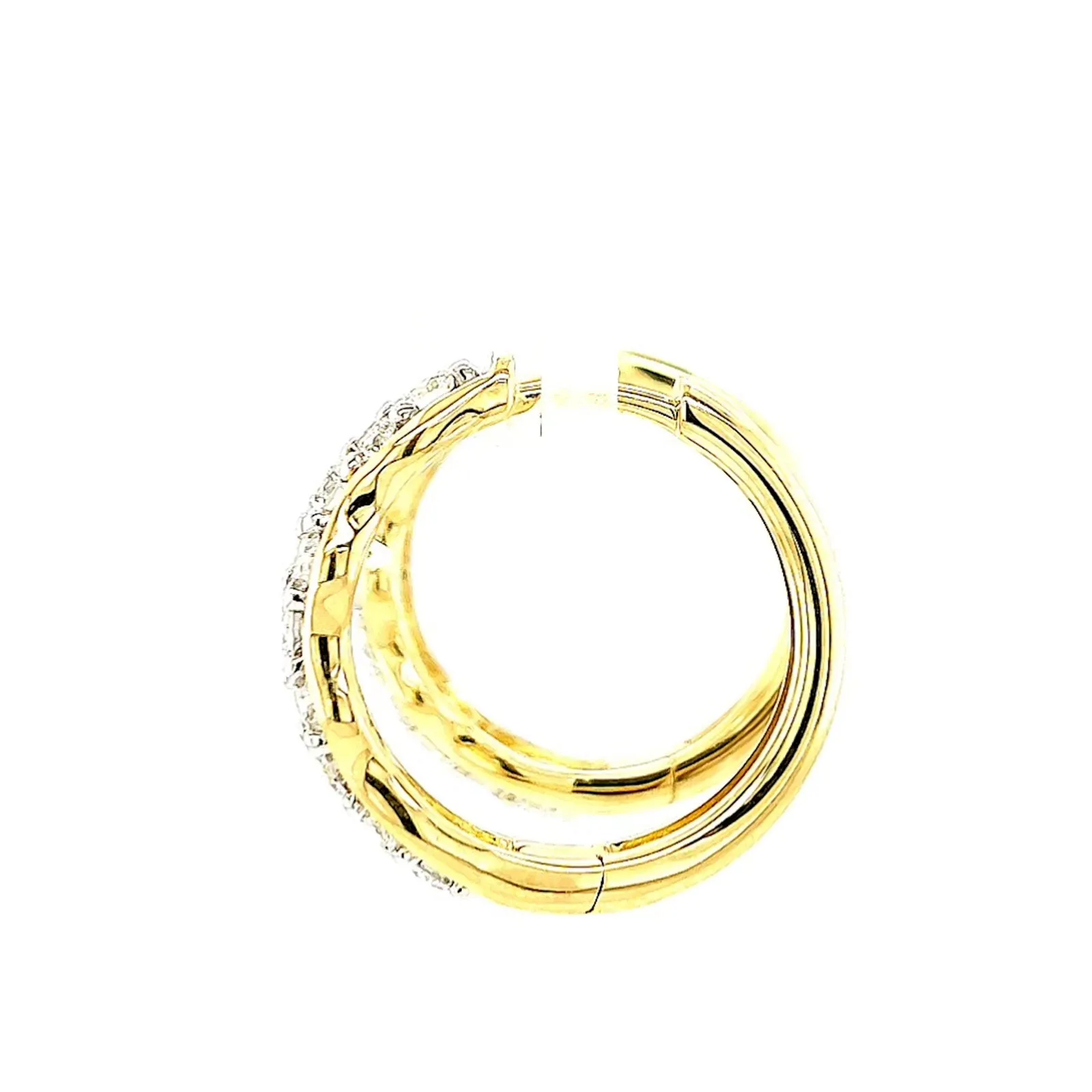 Celebration 9ct Two Tone Gold Round Brilliant Cut 1.25 CARAT tw of Lab Grown Diamonds Huggies Earrings