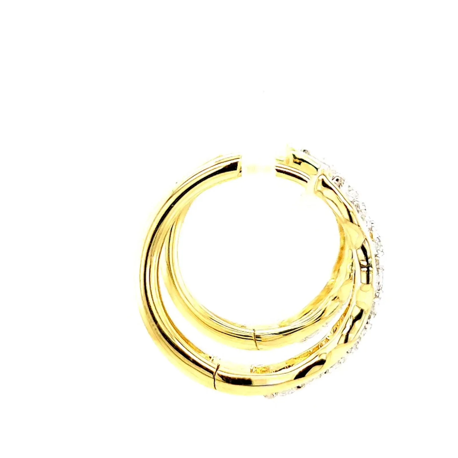 Celebration 9ct Two Tone Gold Round Brilliant Cut 1.25 CARAT tw of Lab Grown Diamonds Huggies Earrings