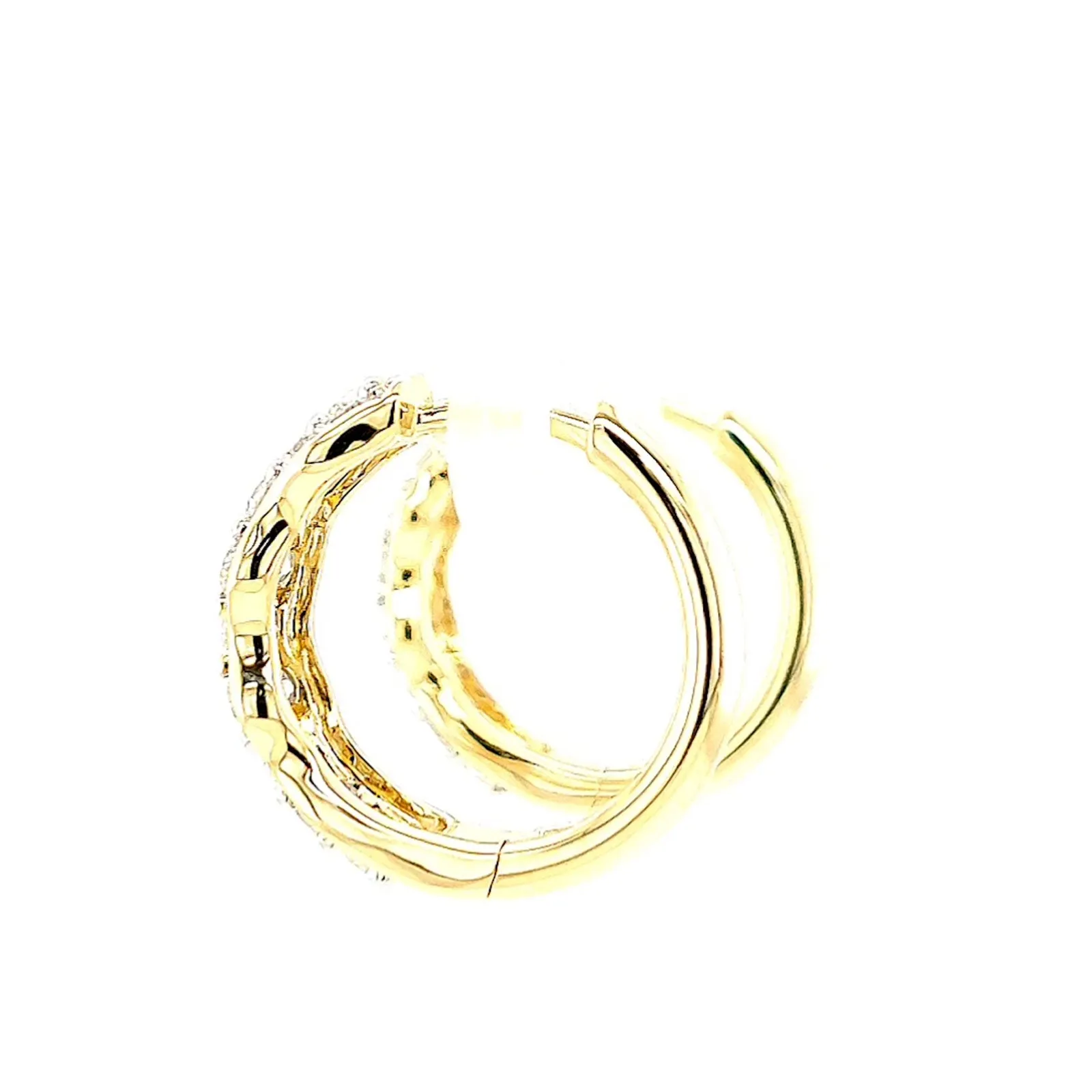 Celebration 9ct Yellow Gold Round Brilliant Cut 1 Carat tw of Lab Grown Diamonds  Huggie Earrings