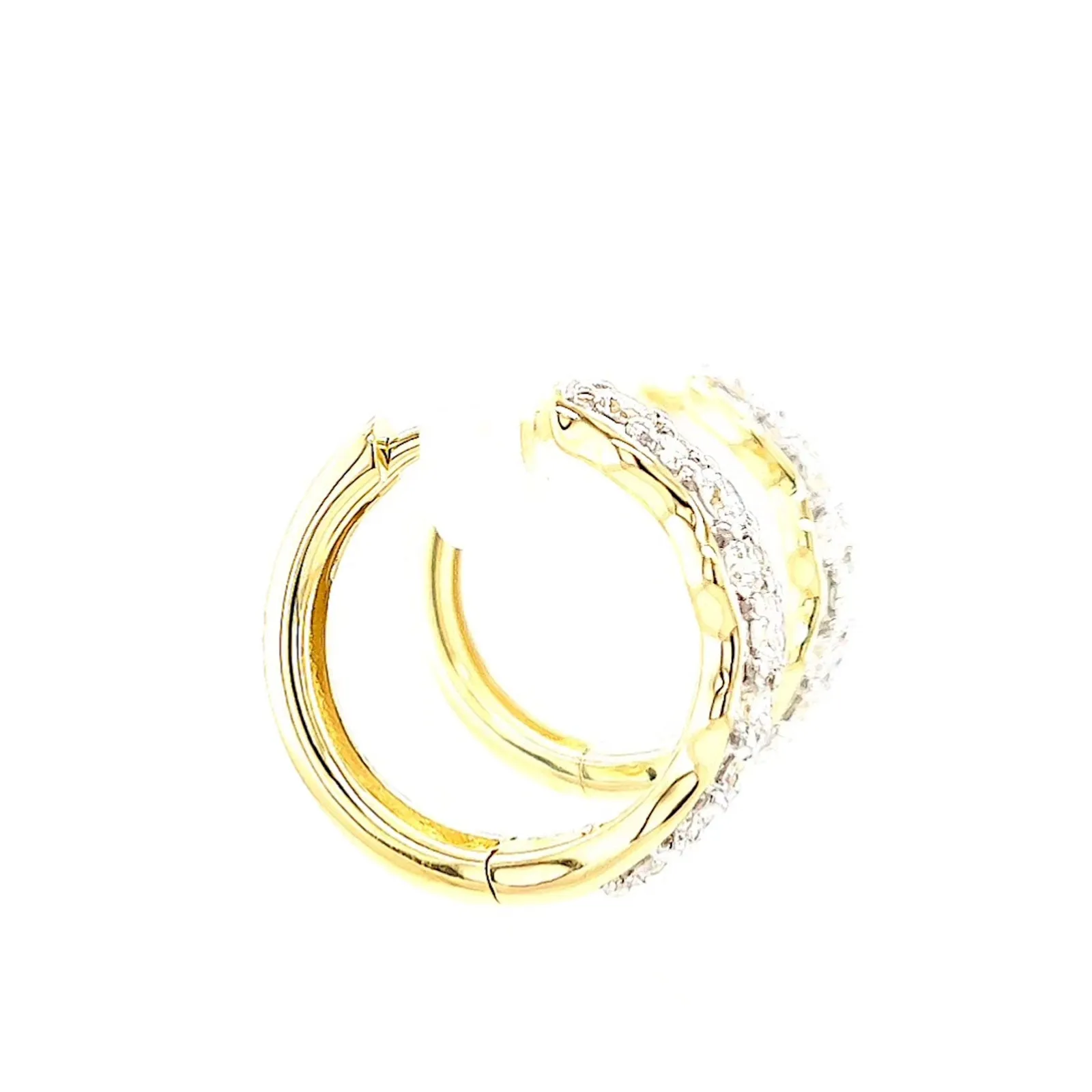 Celebration 9ct Yellow Gold Round Brilliant Cut 1 Carat tw of Lab Grown Diamonds  Huggie Earrings