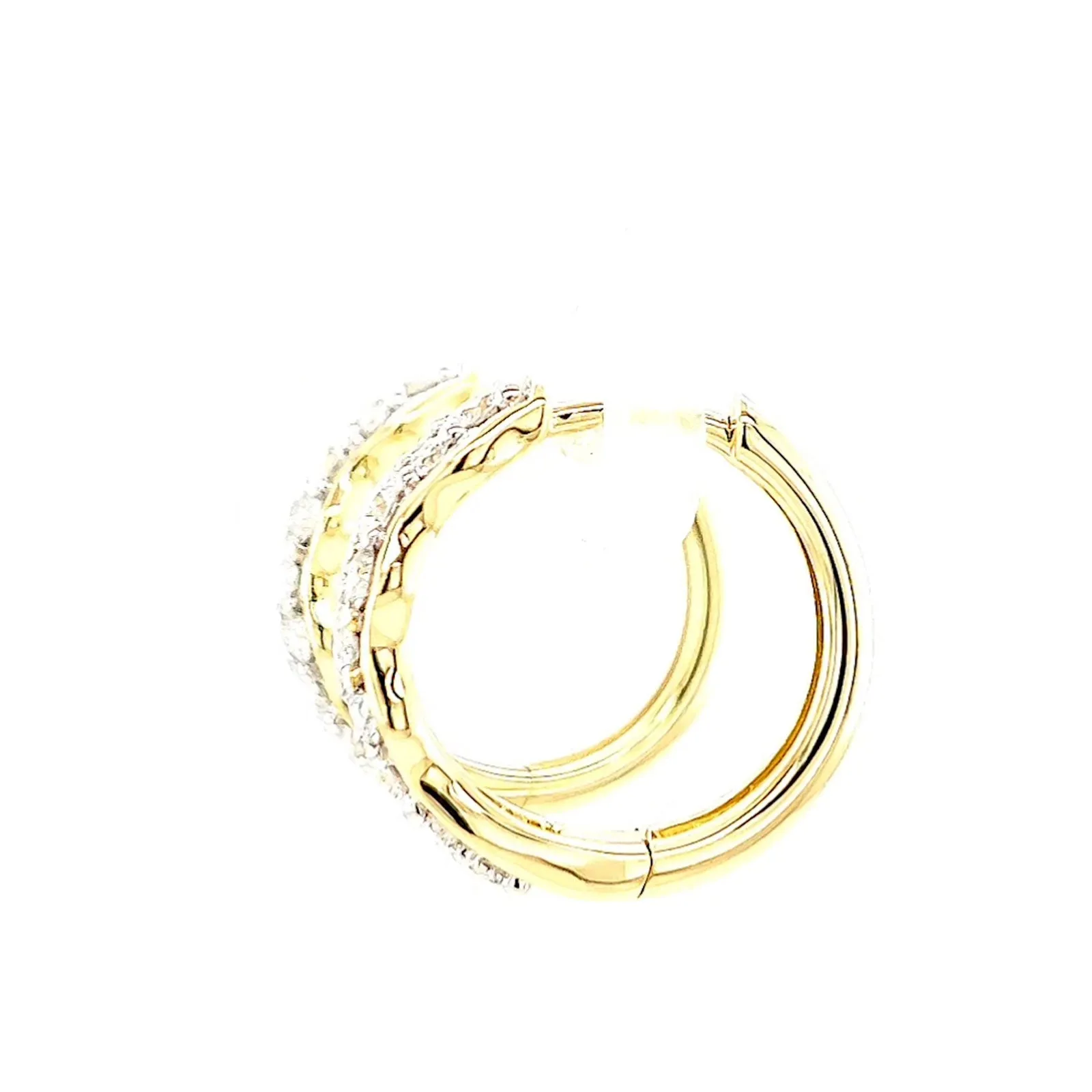 Celebration 9ct Yellow Gold Round Brilliant Cut 1 Carat tw of Lab Grown Diamonds  Huggie Earrings