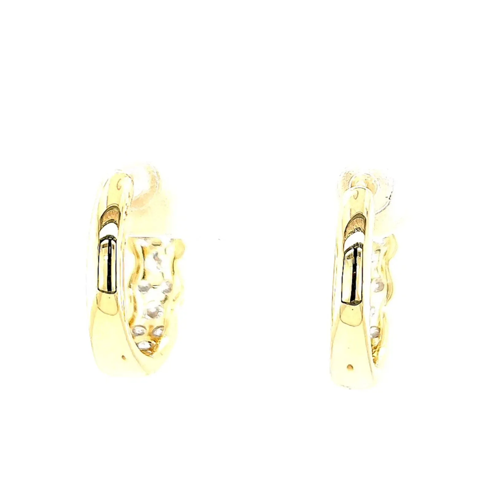 Celebration 9ct Yellow Gold Round Brilliant Cut 1 Carat tw of Lab Grown Diamonds  Huggie Earrings