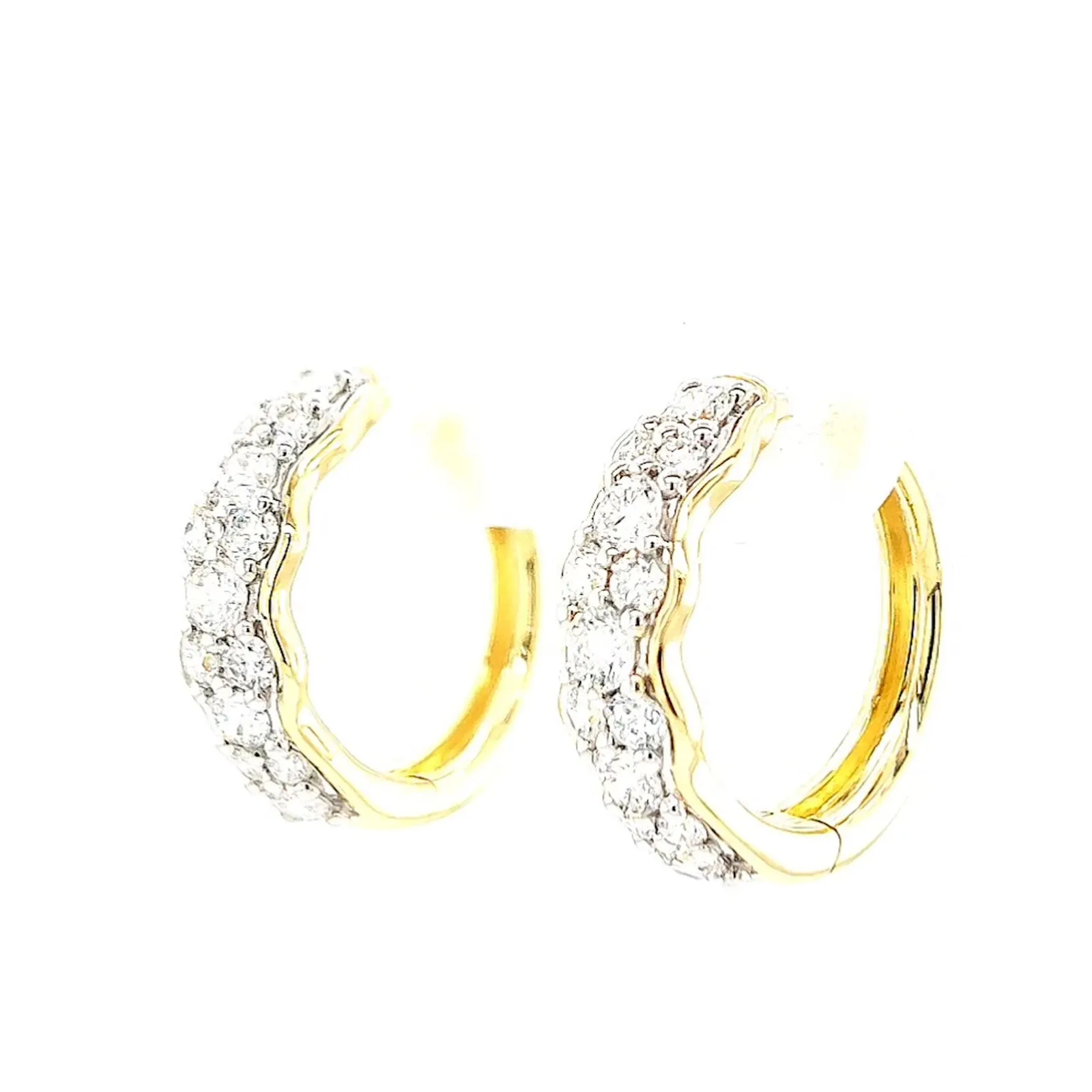 Celebration 9ct Yellow Gold Round Brilliant Cut 1 Carat tw of Lab Grown Diamonds  Huggie Earrings