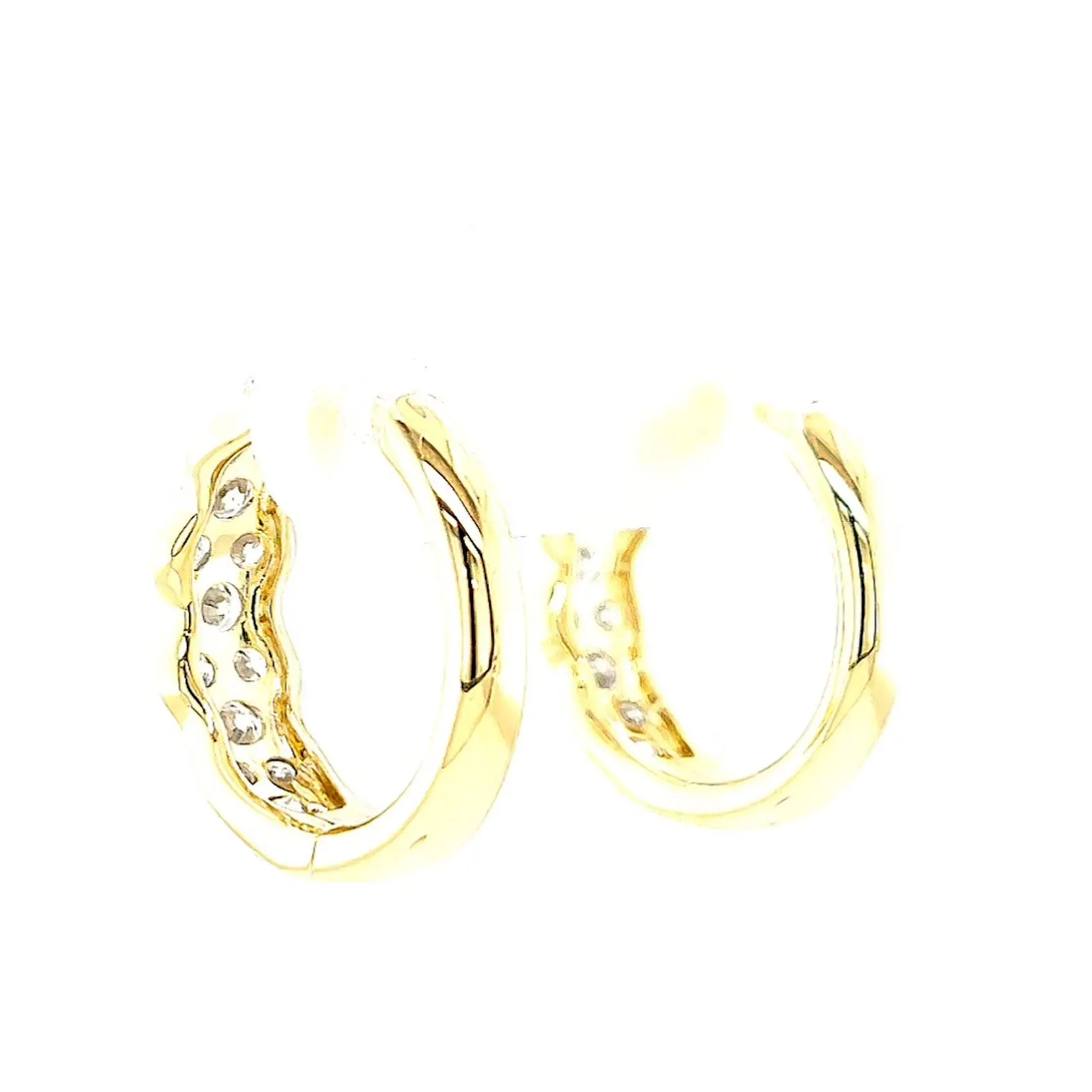 Celebration 9ct Yellow Gold Round Brilliant Cut 1 Carat tw of Lab Grown Diamonds  Huggie Earrings