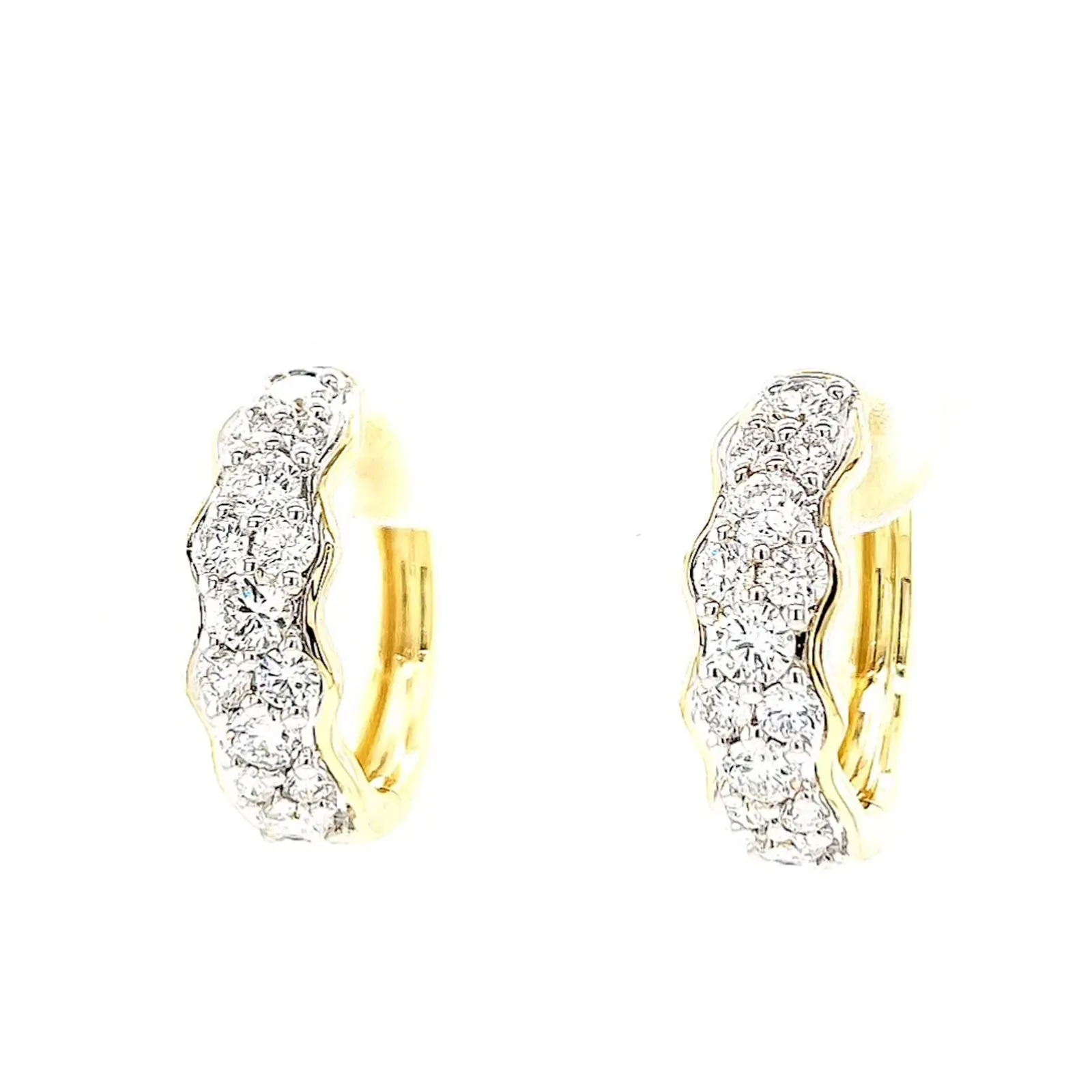 Celebration 9ct Yellow Gold Round Brilliant Cut 1 Carat tw of Lab Grown Diamonds  Huggie Earrings