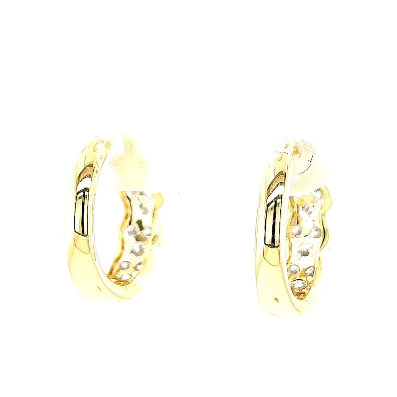 Celebration 9ct Yellow Gold Round Brilliant Cut 1 Carat tw of Lab Grown Diamonds  Huggie Earrings