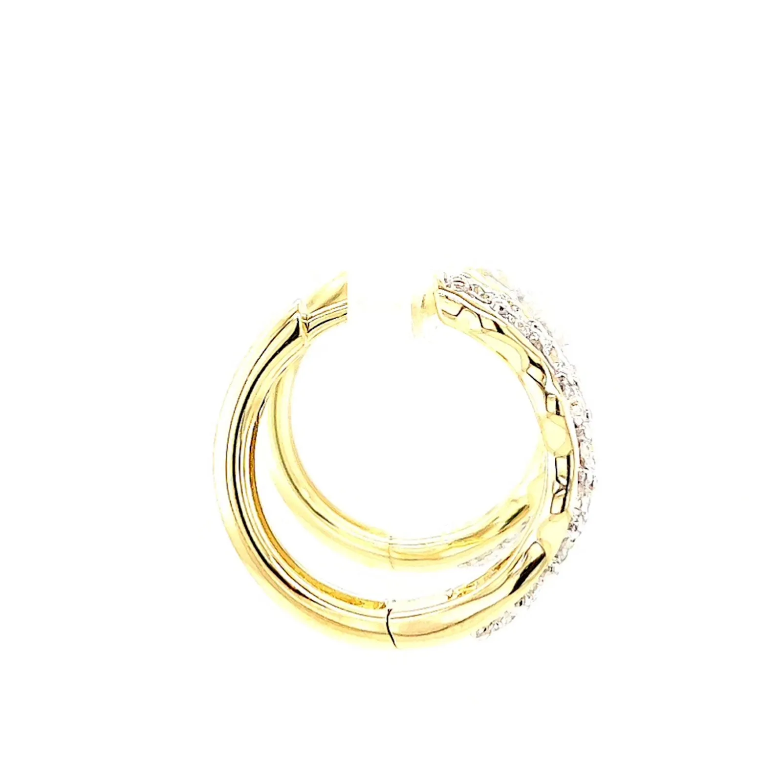 Celebration 9ct Yellow Gold Round Brilliant Cut 1 Carat tw of Lab Grown Diamonds  Huggie Earrings