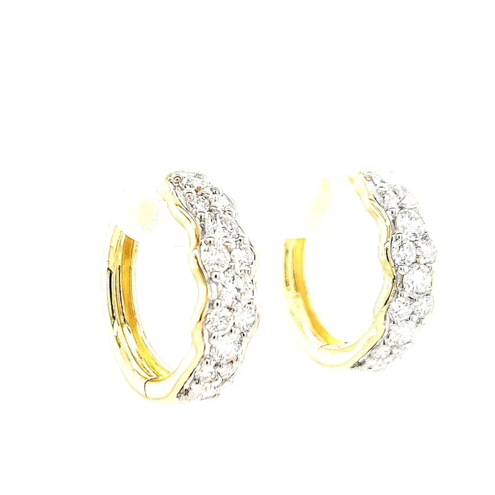 Celebration 9ct Yellow Gold Round Brilliant Cut 1 Carat tw of Lab Grown Diamonds  Huggie Earrings