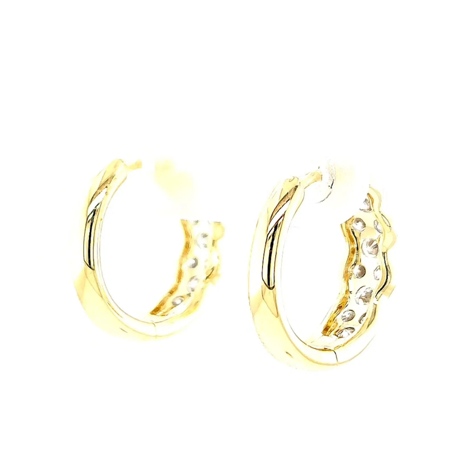 Celebration 9ct Yellow Gold Round Brilliant Cut 1 Carat tw of Lab Grown Diamonds  Huggie Earrings