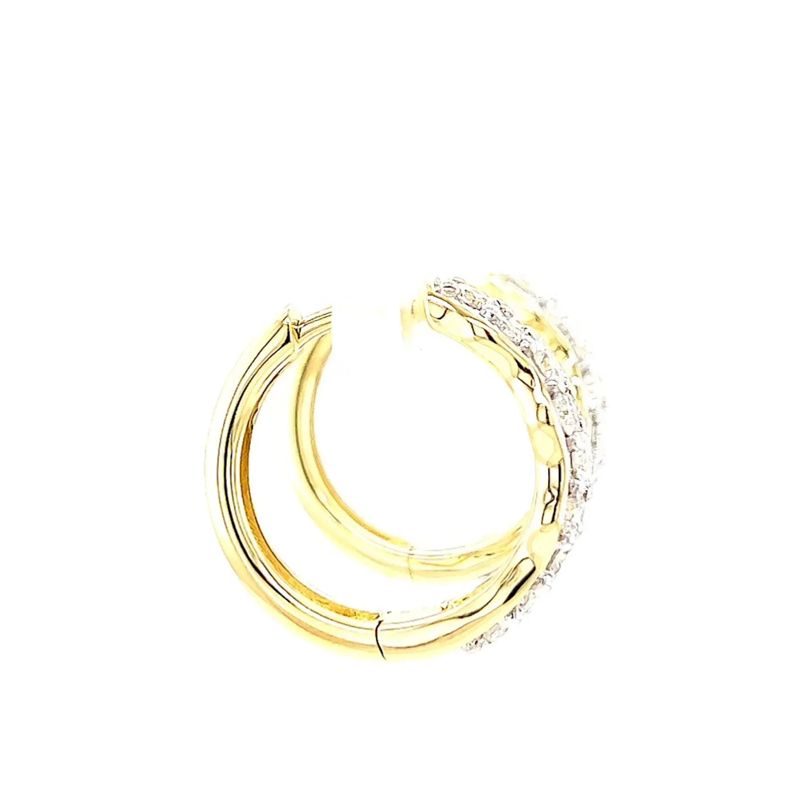 Celebration 9ct Yellow Gold Round Brilliant Cut 1 Carat tw of Lab Grown Diamonds  Huggie Earrings