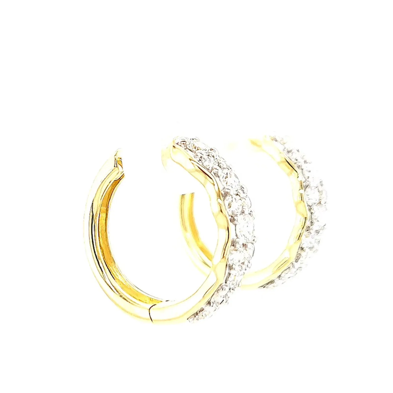 Celebration 9ct Yellow Gold Round Brilliant Cut 1 Carat tw of Lab Grown Diamonds  Huggie Earrings