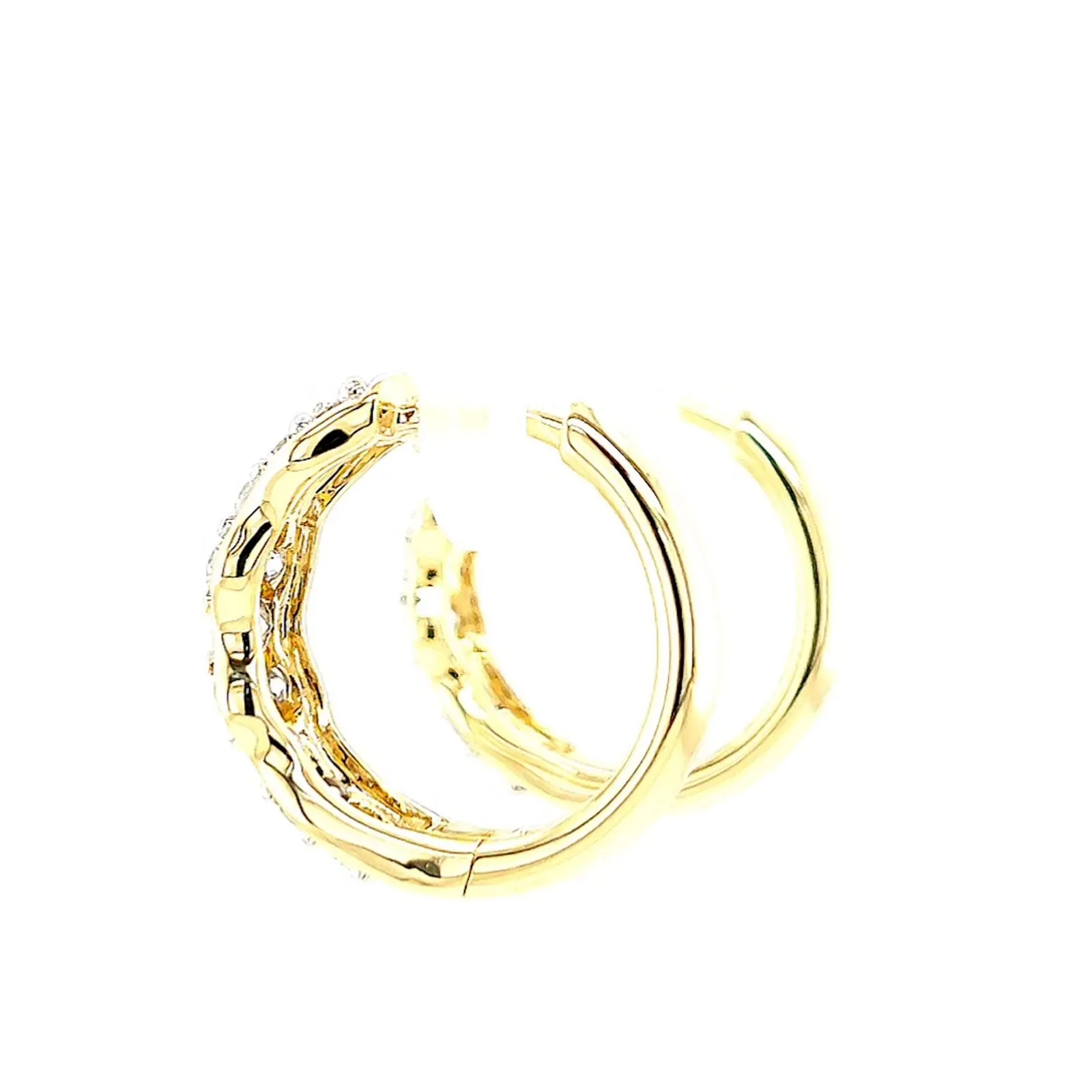 Celebration 9ct Yellow Gold Round Brilliant Cut 1 Carat tw of Lab Grown Diamonds  Huggie Earrings